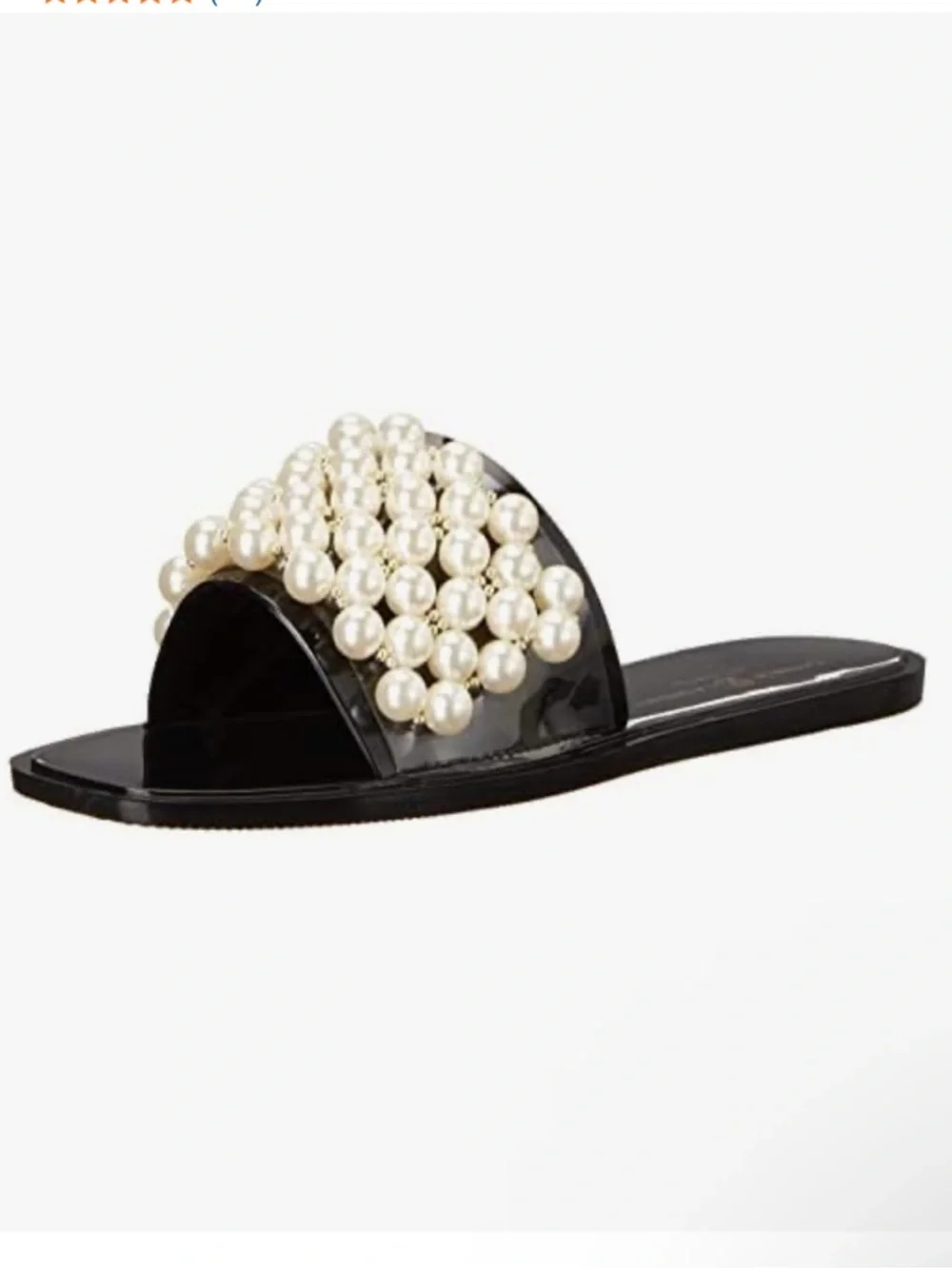 Chinese Laundry Black Slide Sandal with Pearl Embellishment. Size 7. Never worn